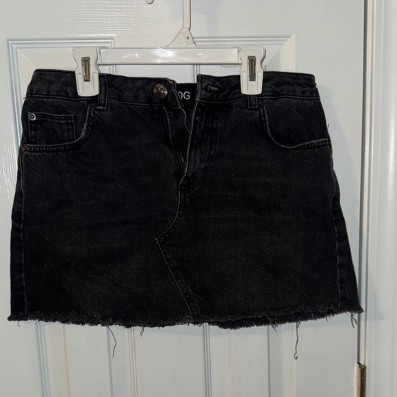 BDG Dresses & Skirts - BDG Black Distressed Denim Mini Skirt